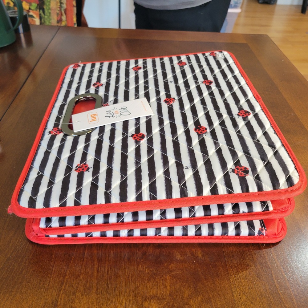 LUG Flatbed 2 Collapsible Multi-Purpose Organizer Ladybugs Striped 22X12 NEW - Picture 12 of 16